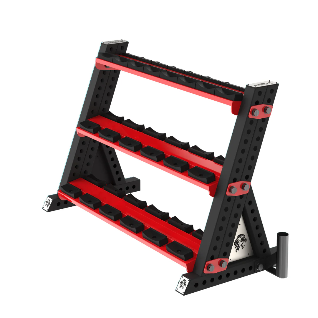 Ensemble d'Haltères Commerciaux Ronds avec Rack 3 Étages Lion Fitness - Image 8