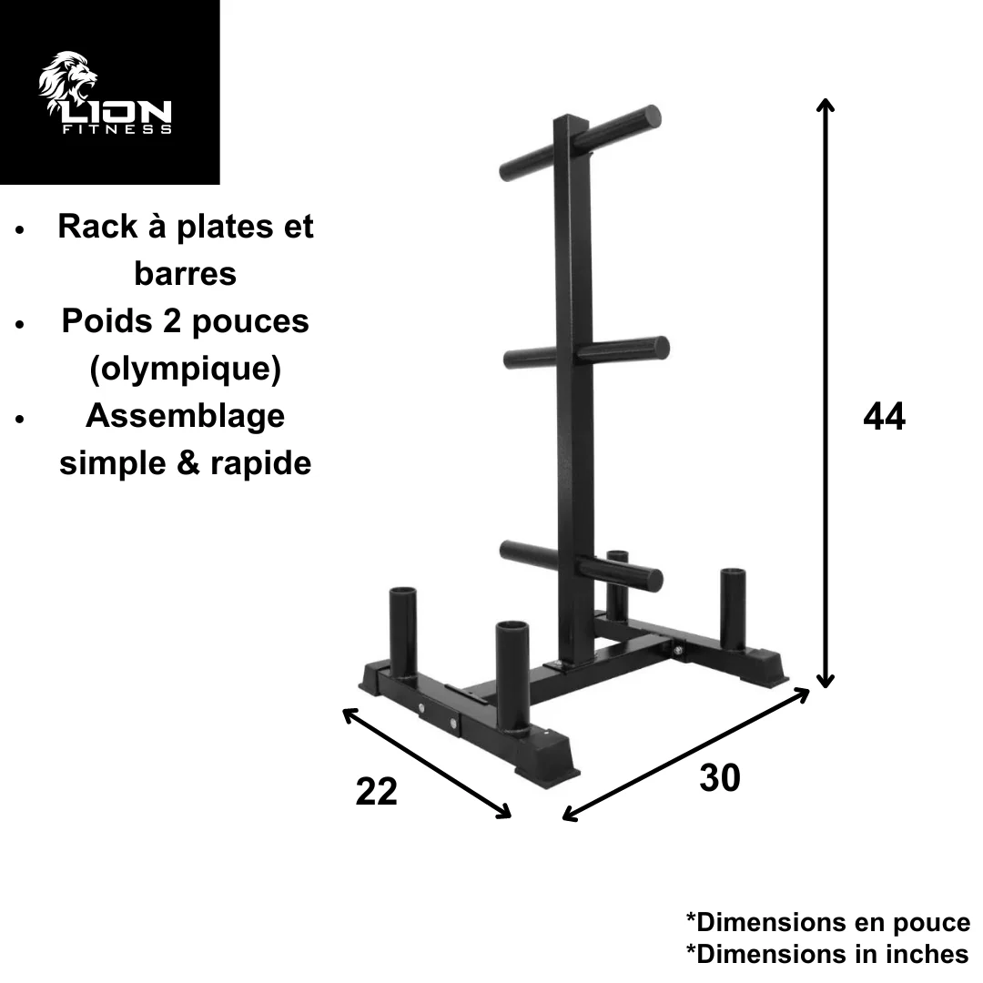 Support à plaque de poids et barres olympiques - Image 3